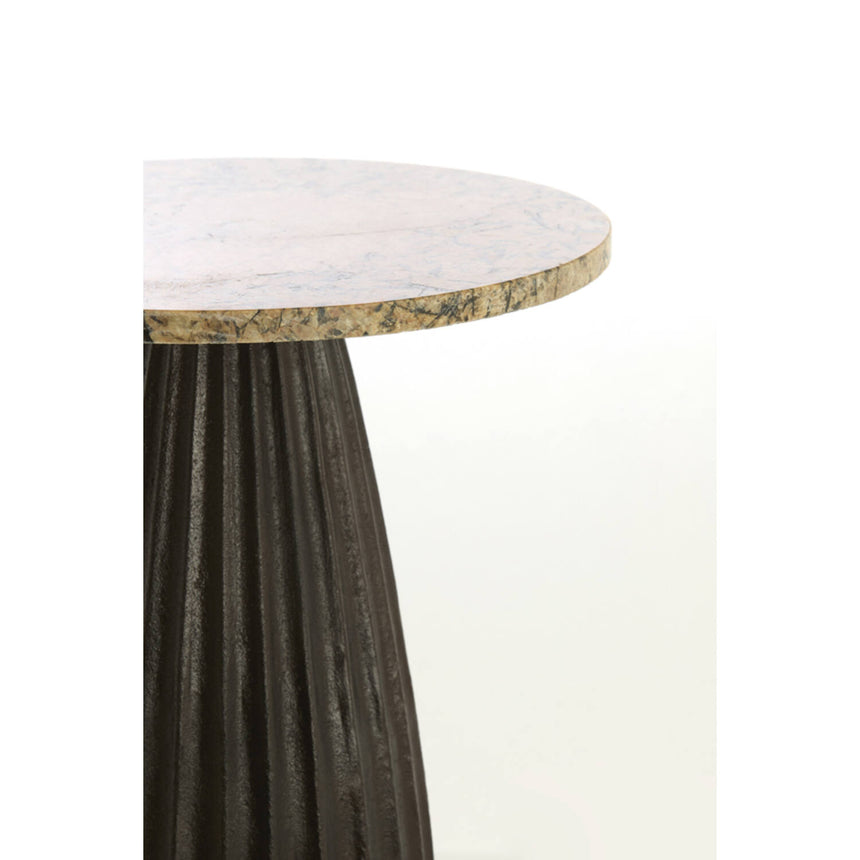 Obidos lerakóasztal – Karakteres márványfelület és sötét tónusú váz