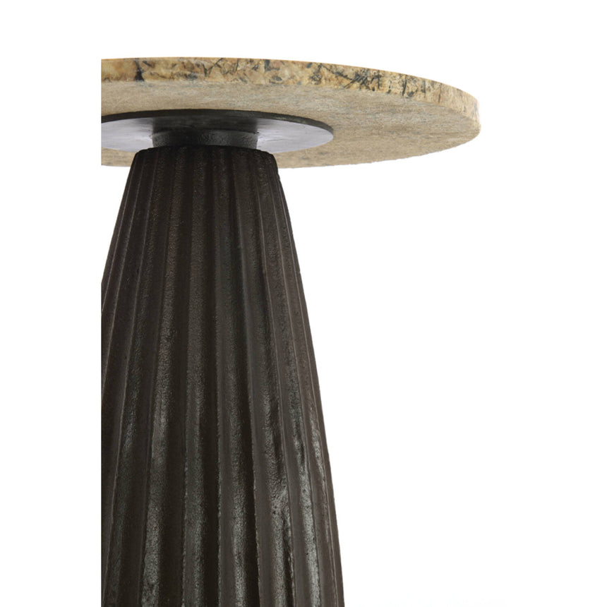 Obidos lerakóasztal – Karakteres márványfelület és sötét tónusú váz