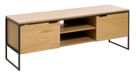 Cesura TV-szekrény – Tölgy furnér hatású felülettel és fekete fém vázzal