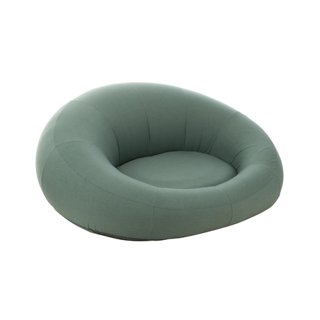 Linen-effect floating fabric sun lounger with headrest