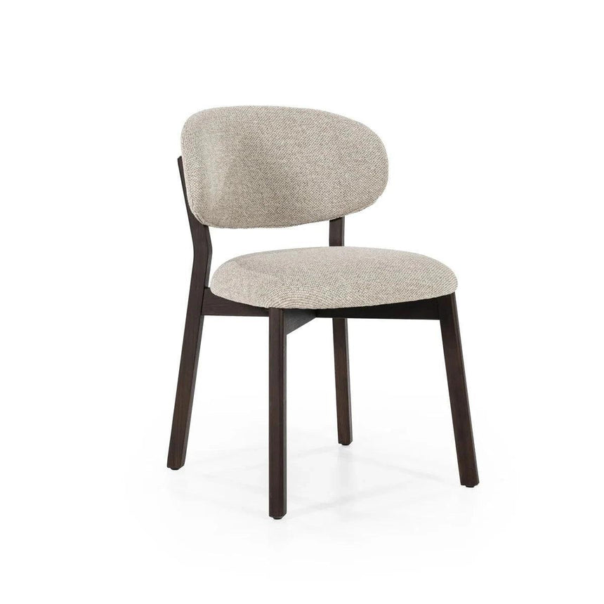Mikky fabric chair with dark brown legs