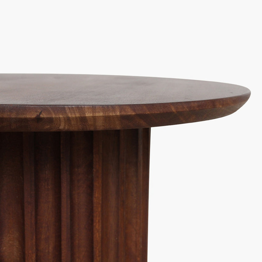 Bullnose wooden side table Ø55