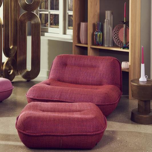 Disco fabric pouf