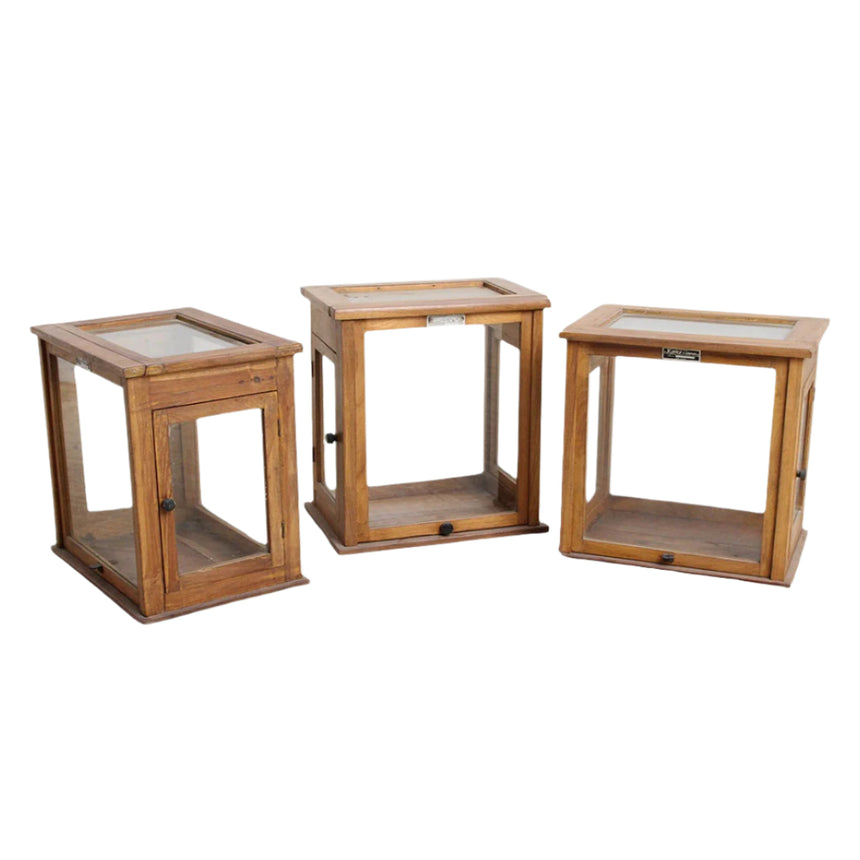 Teak glass box