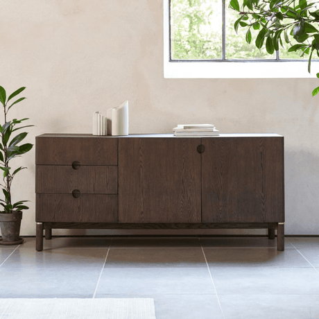 Arun 3 fiókos 2 ajtós fa kabinet - Dutch Home