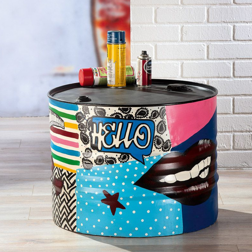 Graffiti metal coffee table