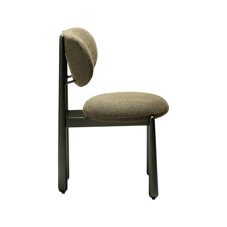 Glam bouclé chair with antique legs