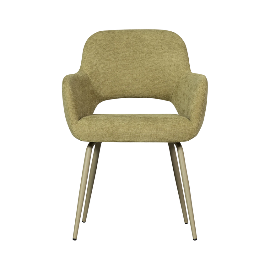 Murat fabric chair with dark brown legs