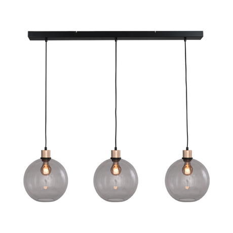 Lava 3-bulb dark gray glass pendant lamp