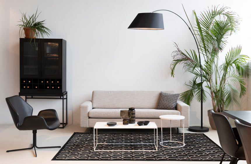 Arc fabric floor lamp