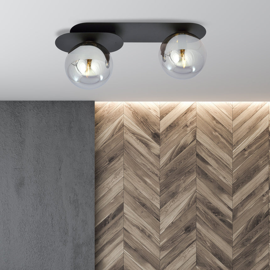 Plaza 2 BL glass ceiling lamp