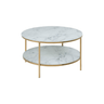 Alisma glass coffee table with shelf Ø80