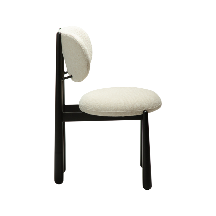 Glam bouclé chair with antique legs