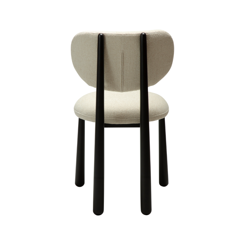 Glam bouclé chair with antique legs