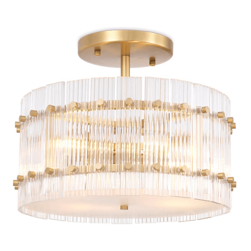 Ruby Round Glass Ceiling Lamp