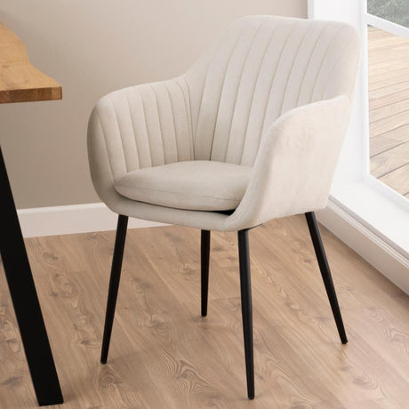 Emilia fabric chair with black legs