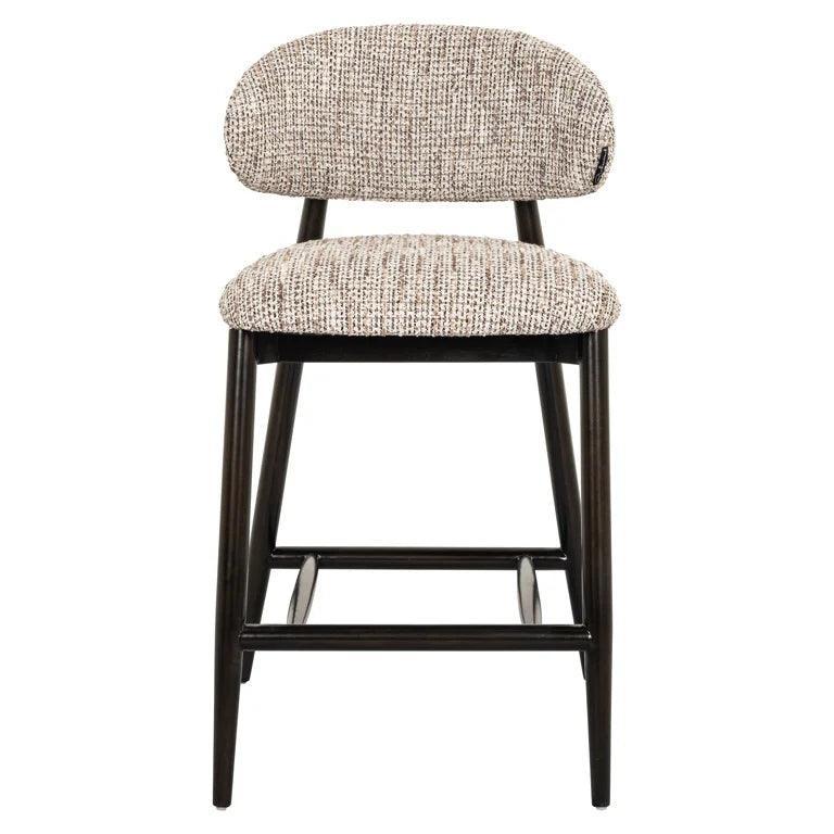 Cherry fabric low bar stool