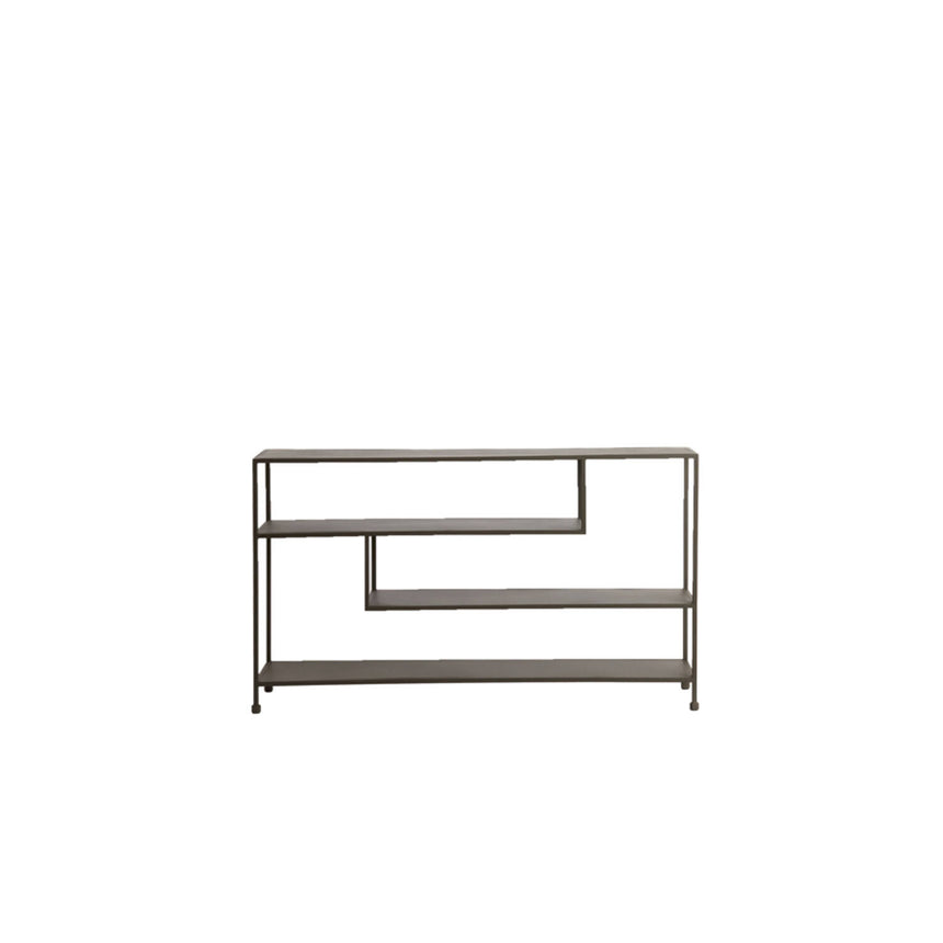 Ylaya konzolasztal – Letisztult fém design és matt barna elegancia