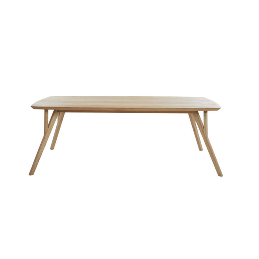 Yellow wooden dining table