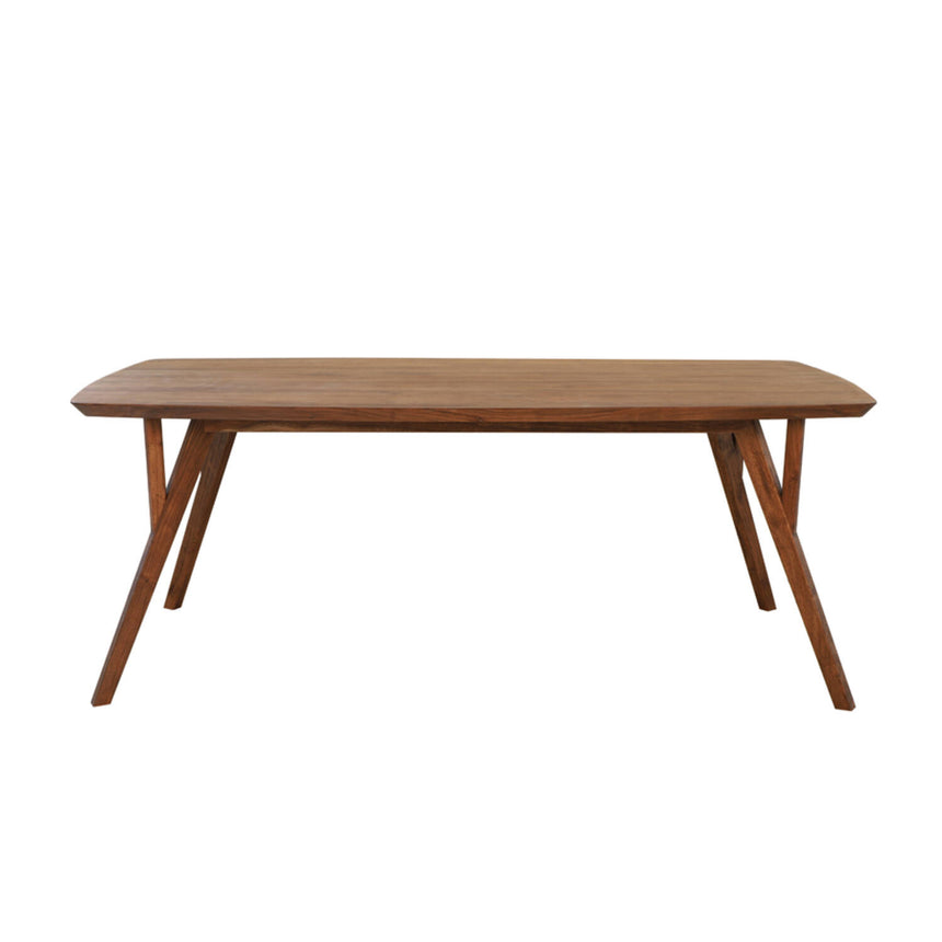 Yellow wooden dining table