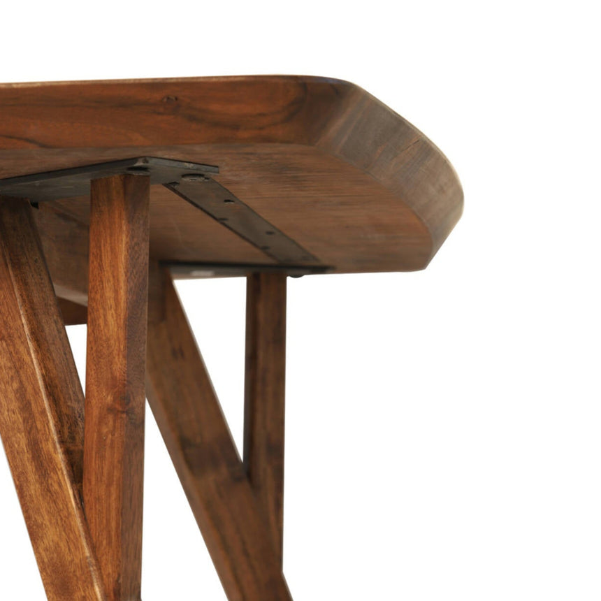 Yellow wooden dining table