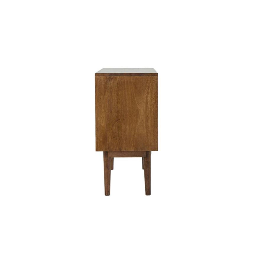 Yellow wooden dining table