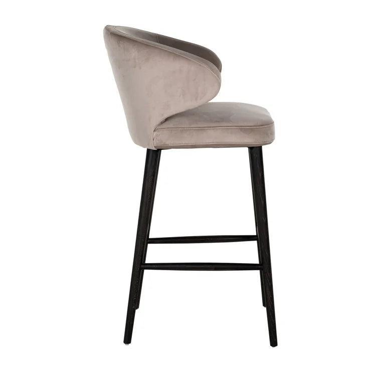 Indigo velvet bar stool