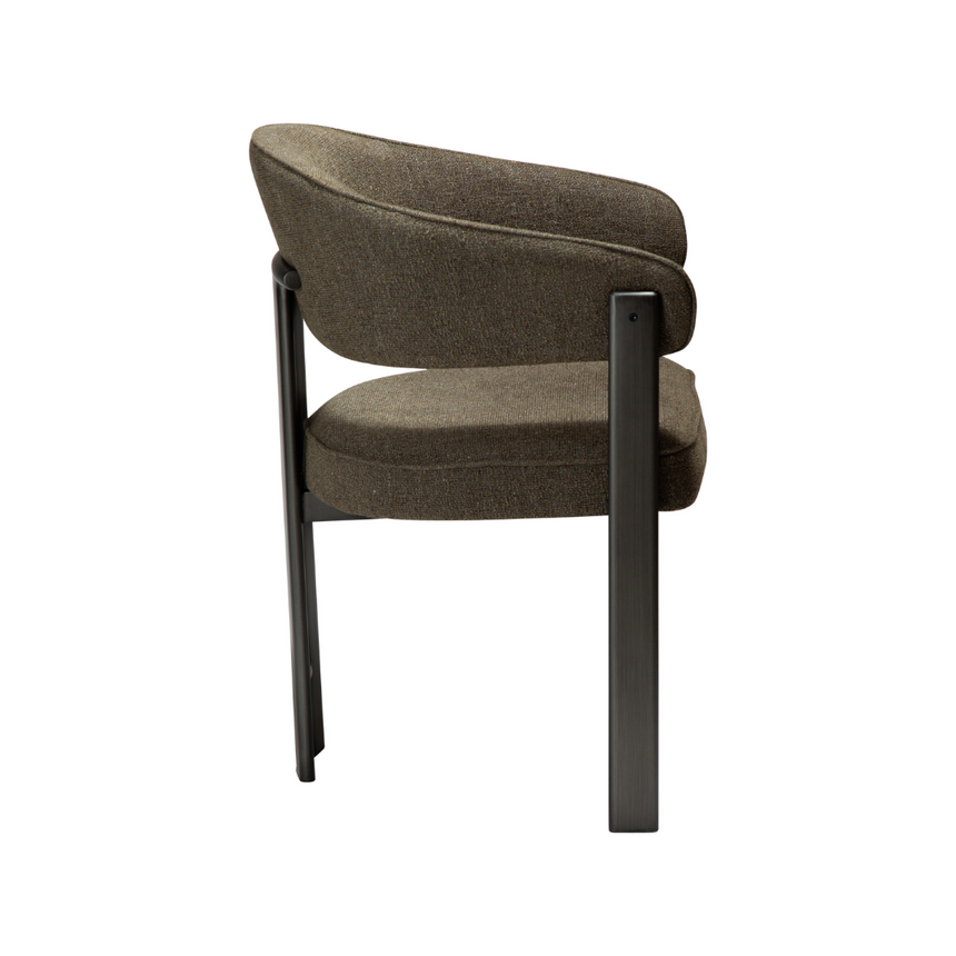 Glam bouclé chair with antique legs