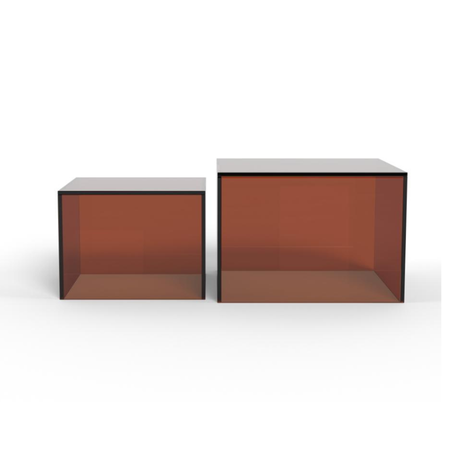 Dice marble effect coffee table set 58x58