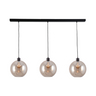 Lava 3-bulb dark gray glass pendant lamp