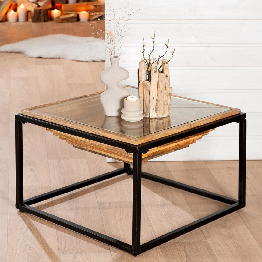 Natural wood coffee table