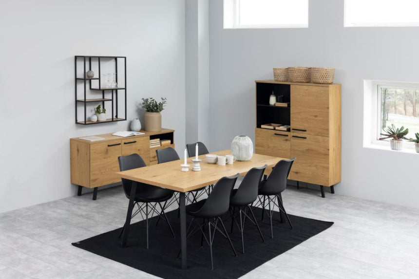 Eris textile leather chair with black legs