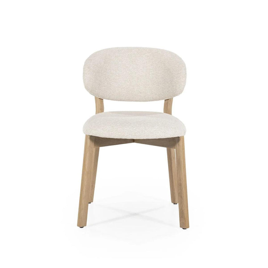 Mikky fabric chair with natural legs