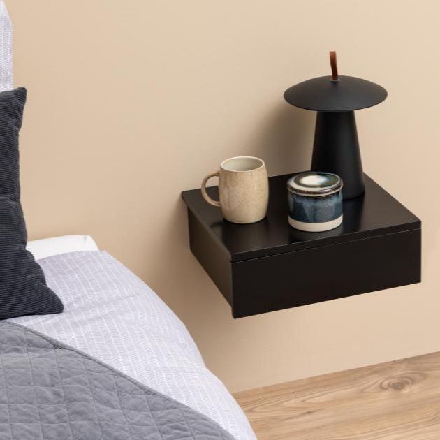 Avignon 1-drawer wall-mounted wooden bedside table