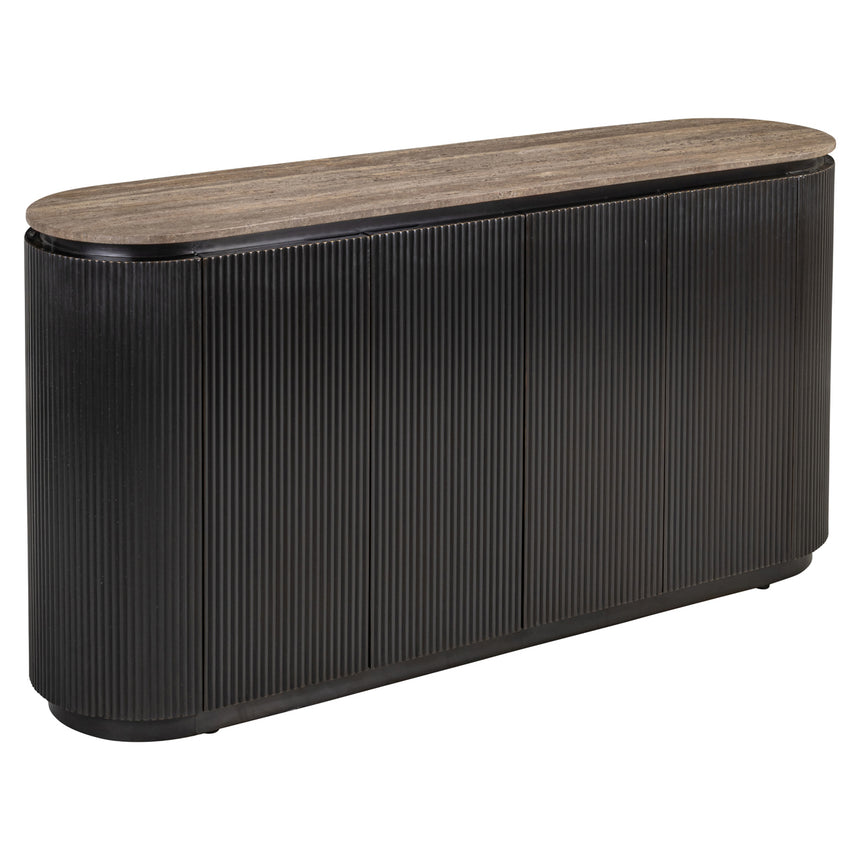 Russo komód – Travertin mészkő fedlappal és sárgaréz részletekkel