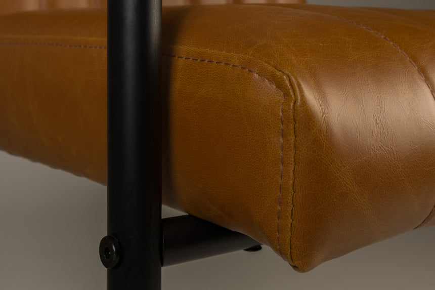 Stitched cognac textilbőr szék