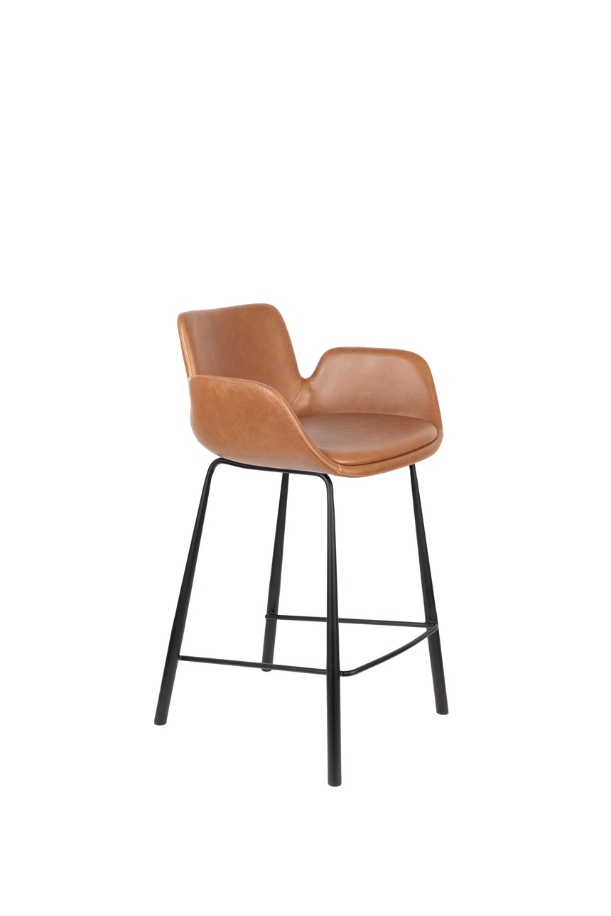 Brit LL textile leather low bar stool