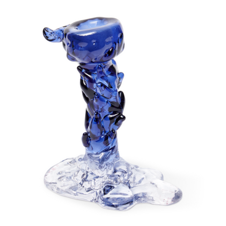 Drip glass candle holder 14cm