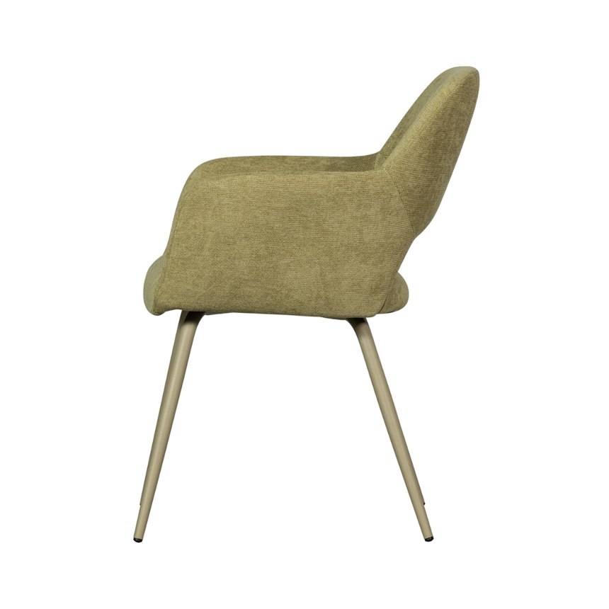 Murat fabric chair with dark brown legs