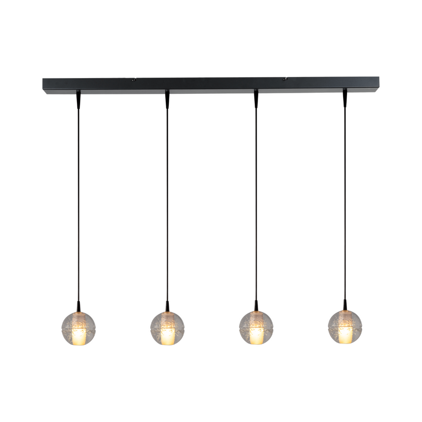 Bubbles 4-bulb glass pendant lamp