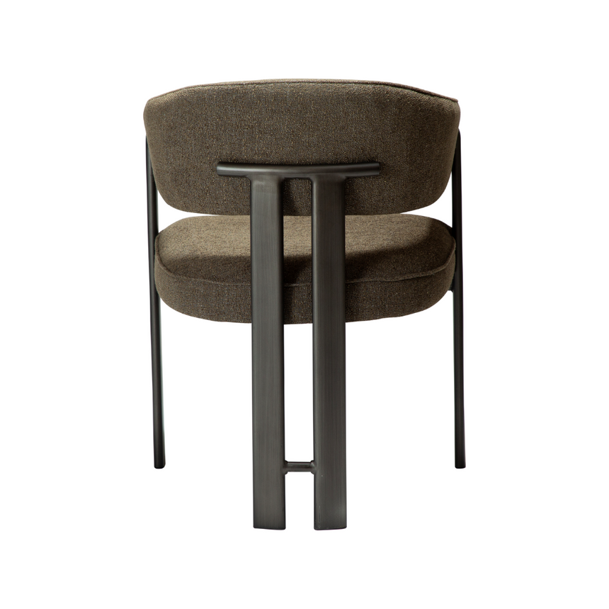 Glam bouclé chair with antique legs