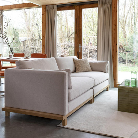 Blossom 3 személyes szövet kanapé világosbarna lábbal