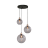 Lava 3-bulb dark gray glass pendant lamp