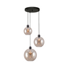 Lava 3-bulb dark gray glass pendant lamp