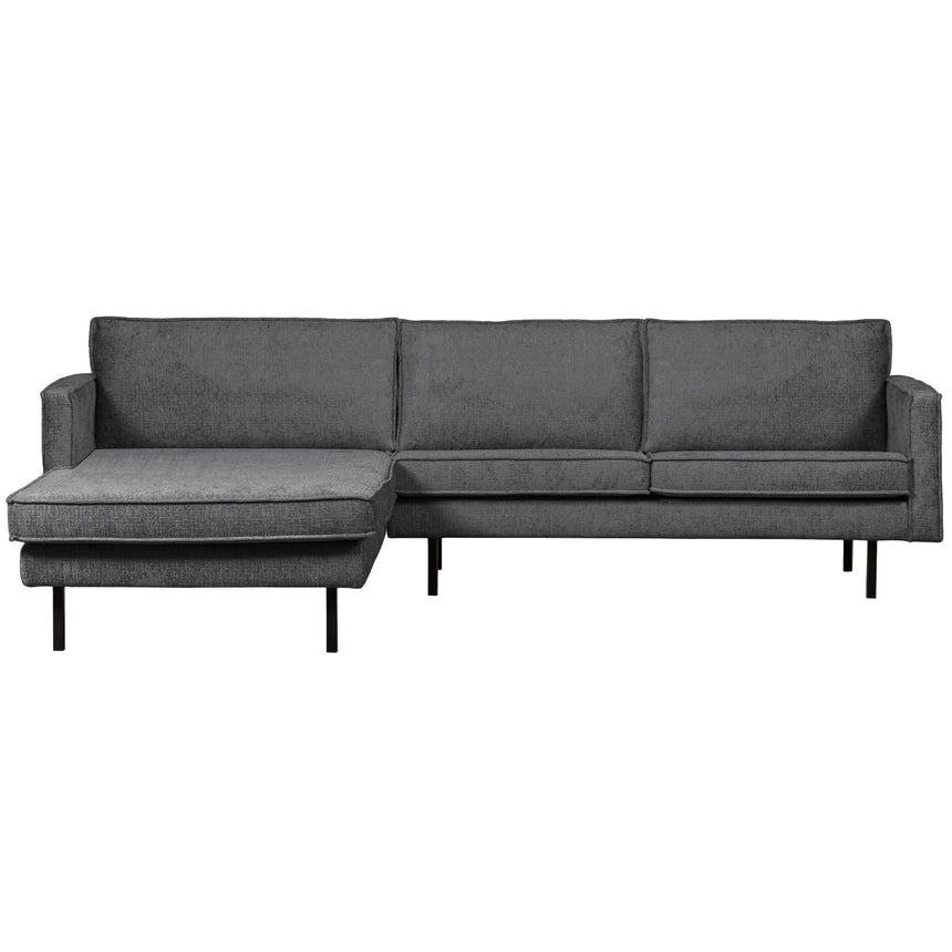 Rodeo bal oldali chaise longue kanapé, bársony, hegyi szürke