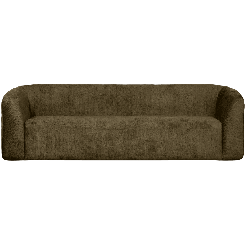 Sloping 3-seater velvet sofa