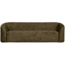 Sloping 3-seater velvet sofa