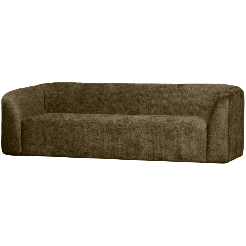 Sloping 3-seater velvet sofa