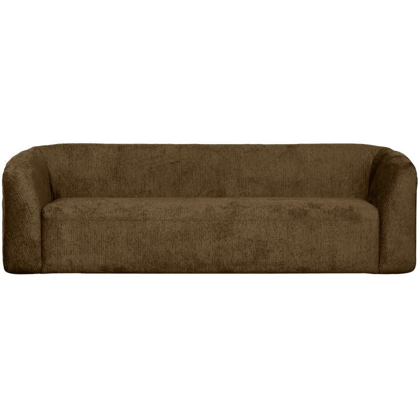 Sloping 3-seater velvet sofa
