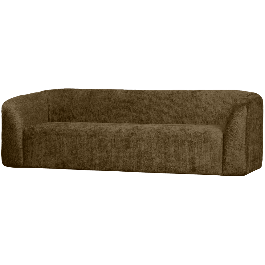 Sloping 3-seater velvet sofa